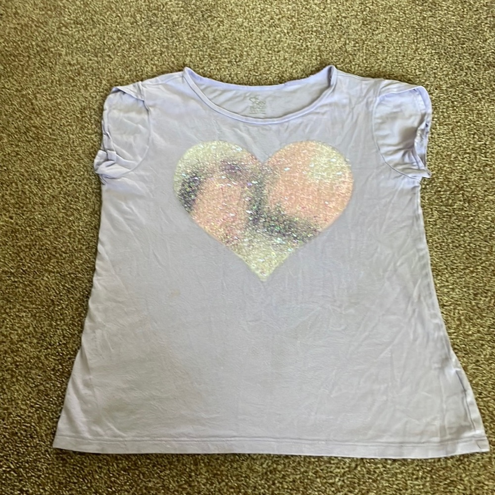 1989 Place short sleeve Purple Heart Valentines top 10/12